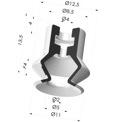 Sauggreifer1.5 Falten Serie PBG Ø 11MM