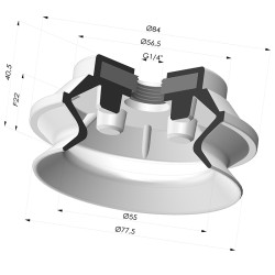 Sauggreifer 1.5 Falten Serie PBG Ø 77.5MM