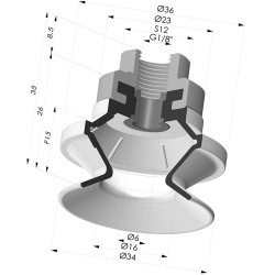 Sauggreifer 1.5 Falten Serie 91 Ø 34MM