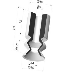 Sauggreifer 1.5 Falten Serie 1 Ø 10MM