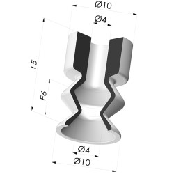 Sauggreifer 1.5 Falten Serie 1 Ø 10MM