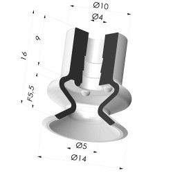 Sauggreifer 1.5 Falten Serie 1 Ø 14MM