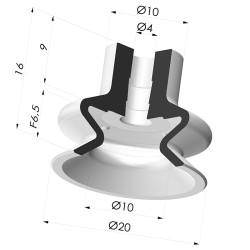 Sauggreifer 1.5 Falten Serie 1 Ø 20MM