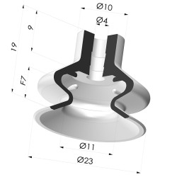 Sauggreifer 1.5 Falten Serie 1 Ø 23MM