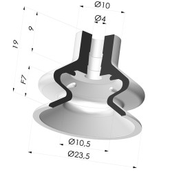 Sauggreifer 1.5 Falten Serie 1 Ø 23MM - mit Auslöser