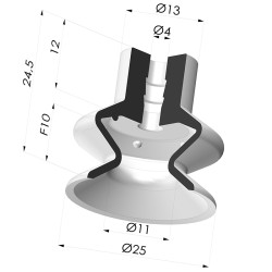 Sauggreifer 1.5 Falten Serie 1 Ø 26MM