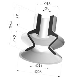 Sauggreifer 1.5 Falten Serie 1 Ø 25MM