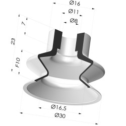 Sauggreifer 1.5 Falten Serie 1 Ø 30MM
