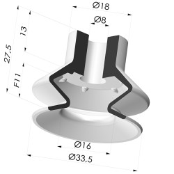 Sauggreifer 1.5 Falten Serie 1 Ø 33.5MM