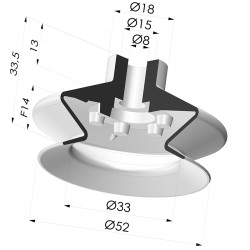 Sauggreifer 1.5 Falten Serie 1 Ø 52MM