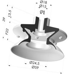 Sauggreifer 1.5 Falten Serie 1 Ø 59MM