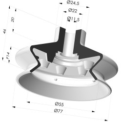 Sauggreifer 1.5 Falten Serie 1 Ø 77MM