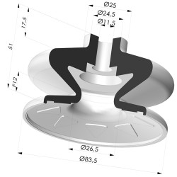 Sauggreifer 1.5 Falten Serie 1 Ø 83.5MM