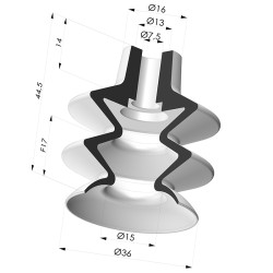 Ventosa 2,5 Fuelles Serie 2, Ø 31,8 MM