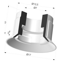 Flachsauggreifer  Serie 7SP Ø 17MM