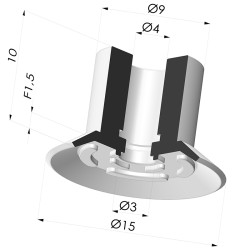 Flachsauggreifer Serie 7 Ø 15MM
