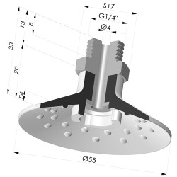 Flachsauggreifer Serie 7SB Ø 54.8MM mit Halter G1/4"