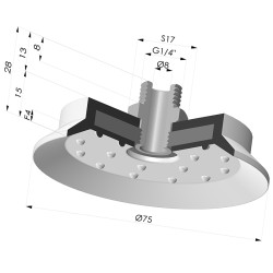 Flachsauggreifer Serie 7SB Ø 72.8MM mit Halter G1/4"
