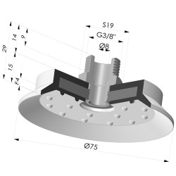 Flachsauggreifer Serie 7SB Ø 72.8MM mit Halter G3/8"