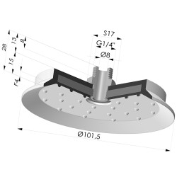 Flachsauggreifer Serie 7SB Ø 101.5MM mit Halter G1/4"