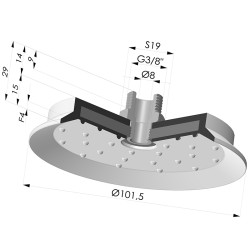 Flachsauggreifer Serie 7SB Ø 101.5MM mit Halter G3/8"