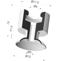 Flachsauggreifer Serie 7PH Ø 12MM