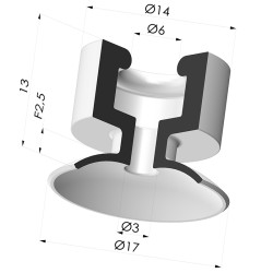 Flachsauggreifer Serie 7PH Ø 17MM