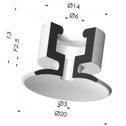 Flachsauggreifer Serie 7PH Ø 20MM