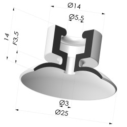 Flachsauggreifer Serie 7PH Ø 25MM