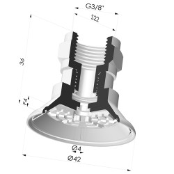 Flachsauggreifer Serie 7R Ø 42MM