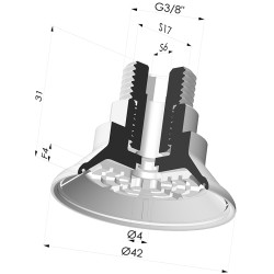 Flachsauggreifer Serie 7R Ø 42MM