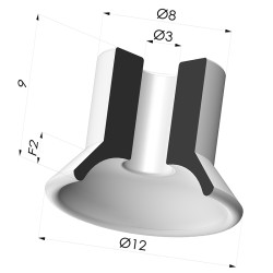 Flachsauggreifer Serie 7 Ø 12MM