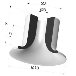 Flachsauggreifer Serie 7 Ø 13MM