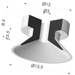 Flachsauggreifer Serie 7 Ø 15,3MM