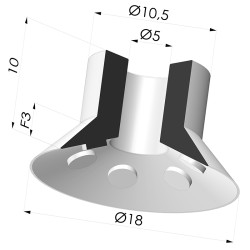 Flachsauggreifer Serie 7 Ø 18MM