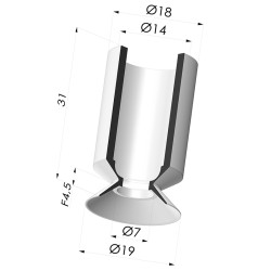 Flachsauggreifer Serie 7 Ø 19MM