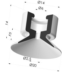 Flachsauggreifer Serie 7 Ø 20MM
