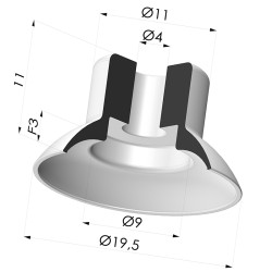 Flachsauggreifer Serie PFG Ø 93.4 mm