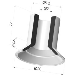 Flachsauggreifer Serie 7 Ø 20MM