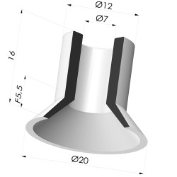 Flachsauggreifer Serie 7 Ø 20MM