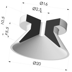 Flachsauggreifer Serie 7 Ø 20MM