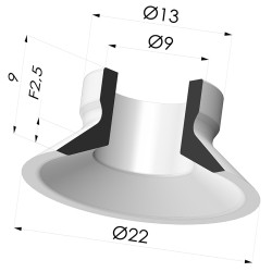 Flachsauggreifer Serie 7 Ø 22MM