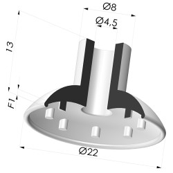 Ventosa plate Serie 7 Ø 21,7MM