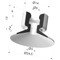 Flachsauggreifer Serie 7 Ø 24,5MM