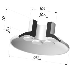 Flachsauggreifer  Serie 7 Ø 25MM