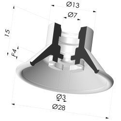 Flachsauggreifer Serie 7 Ø 28MM