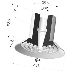 Flachsauggreifer Serie 7 Ø 30MM