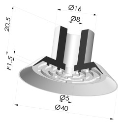 Flachsauggreifer Serie 7 Ø 40MM