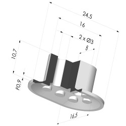 Sauggreifer Oval  Serie 4 24,5x16,5MM - weicher Sauggreifer