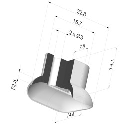 Sauggreifer Oval Serie 4 22,8x14.6mm